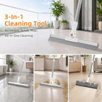Floor Squeegee Broom, 62" Long Handle with 2 Washable Microfiber Pads - Image 2