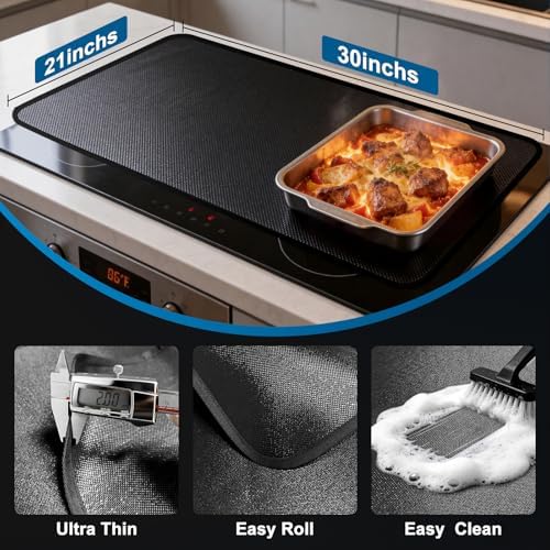 30"x21" Black Fireproof Electric Stove Cover, Glass Cooktop Protector - Image 4
