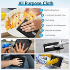 FIXSMITH Black Microfiber Cleaning Cloth -Pack of 50, Highly Absorbent Cleaning Rags, 16"X12" All Purpose Cleaning Towels for Housekeeping, Kitchen, Car, Lint Free and Reusable Microfiber Towels - Image 7