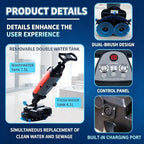 17" Commercial Floor Buffer Machine, Battery Powered Floor Scrubber With 350 RPM And 2.3 Gal Tank, Dual Brush Heads, 13000 Sqft Per Hour, 360 Degree Rotation For Hard Floors - Image 5