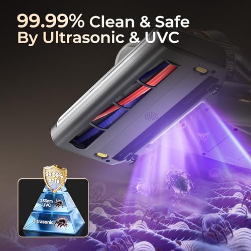 Jimmy BX7 Pro Mattress Vacuum Cleaner, Bed Vacuum Cleaner with UV-C & Ultrasonic & 5s Quick Heating, 16Kpa Suction 480W Handheld Vacuums for Dust & Pet Hair with HEPA(Gray, Corded) - Image 3