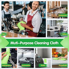 FIXSMITH Sage Green Microfiber Cleaning Cloth -Pack of 12, Highly Absorbent Cleaning Rags, 16"X12" All Purpose Cleaning Towels for Housekeeping, Kitchen, Car, Lint Free and Reusable Microfiber Towels - Image 7