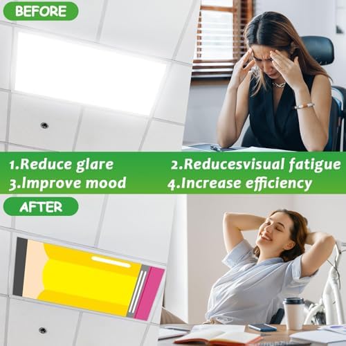 8 Pcs Fluorescent Light Covers with 80 Magnets Decorative for Classroom Ceiling Light 4 x 2 Ft Magnetic Light Cover Filter Easy Install for Office Hospitals Home Drop Ceiling Supplies (Composition) - Image 4