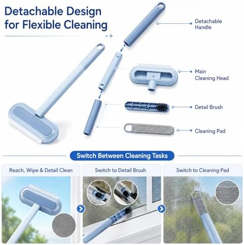 2026 New Window Screen Cleaning Brush, 4-in-1 Multi-Functional Cleaning Tool, Screen Cleaning Brush, Mesh Screen Cleaner, Gentle for Cleaning Dust and Hair - Image 4