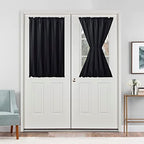 Hiasan French Door Curtains for Small Window, Black, 52W x 40L, 1 Panel by Hiasan