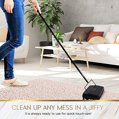 Fuller Brush 17034 Electrostatic Carpet & Floor Sweeper - 9" Cleaning Path - Lightweight - Ideal for Crumby Messes - Works On Carpets & Hard Floor Surfaces - Mettalic Silver - Image 3