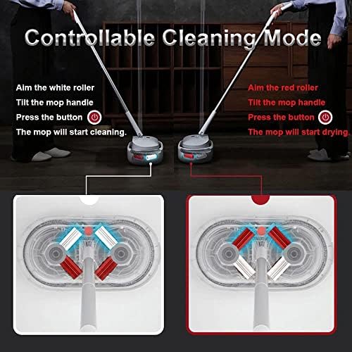 REECOO Cordless Electric Spin Mop Power Mop with 4 Floor Scrubber Pads/Automatic Cleaning Bucket/Water Sprayer,Lightweight & Rechargeable,Suitable for Wooden, Marble, Tile, Hardwood Floor. - Image 3