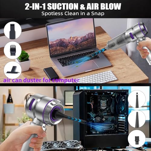 Car Vacuum Cleaner High Power - 22000PA Portable Car Vacuums 4 in 1 Compressed Air Duster & Blower Hand Held Vacuum Cordless with Brushless Motor for Cars Home Office Camping Ideal Gifts for Men women - Image 3