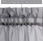 MIULEE Dark Grey 25 x 40 Inches Sidelight Sheer Curtains - Image 4