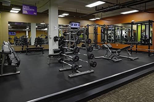 American Floor Mats 3/8in (9mm) Thick 10% Blue/Grey 4' x 6' Heavy Duty Rubber Rolls, Protective Exercise Mats, Home Gym Rubber Flooring - Image 5