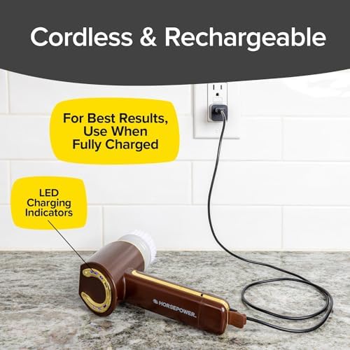 Horsepower Scrubber Gold Edition, Longer Battery, 350 RPM, 5 Brush Heads - Image 4