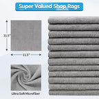 FIXSMITH Shop Towels, Pack of 150, Grey Microfiber Cleaning Cloth Bulk, Microfiber Towels for Cars, All-Purpose Absorbent Cleaning Rags, Dust Cloth for Automotive, Mechanic, Garage, 11.5 x 11.5 inch - Image 2