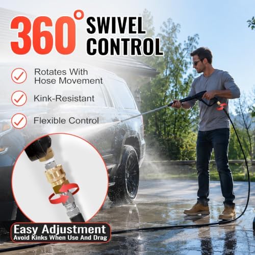YAMATIC Pressure Washer Hose 100 FT, Steel-Wire Braided, 4000 PSI - Image 4