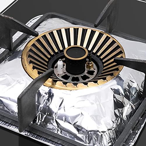 ZEAYEA 100 Pack Aluminum Foil Stove Burner Covers, 8.5" Square Disposable Gas Burner Liner, Gas Range Protector Bibs for keep Gas Range Clean - Image 5