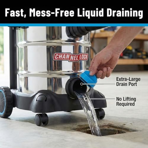 Channellock Wet/Dry Vac 8L04001S - Stainless Steel, 4.0 HP, Shopvac, Wetvac - 8 Gal - Image 3