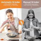 Rechargeable Electric Salt and Pepper Grinder Set, Automatic Salt and Pepper Shakers, Adjustable Coarseness Pepper Grinder with Led Kitchen and Home Appliances Gifts for Women(Blackblack) - Image 3