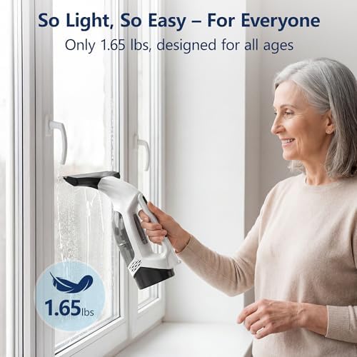 Window Vacuum Squeegee with Extendable Pole 31-40", Electric Cleaner Tool - Image 6