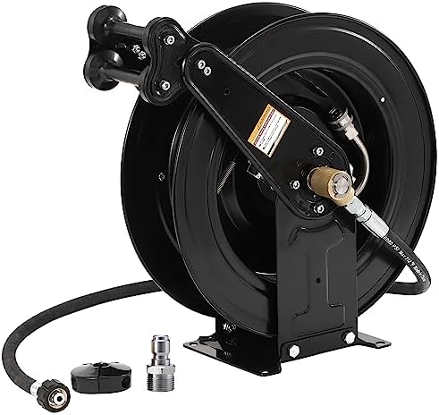 FIXFANS Pressure Washer Hose Reel 50FT X 3/8", Retractable by FIXFANS