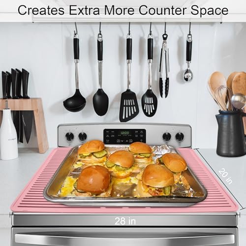 KindGa Stove Cover - Stove Top Covers for Electric Stove 28 x 20 Inch Pink - Image 5