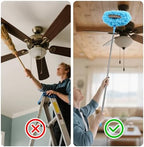 Ceiling Fan Cleaner Duster Reusable Microfiber Removable Extendable Duster with 95" Telescoping Pole for Cleaning Walls Furniture Door Window Top (Blue) - Image 5