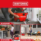 CRAFTSMAN CMXEVBE17606 12 Gal. 6.0 Peak HP Wet Dry Vac with Detach Blower - Image 4
