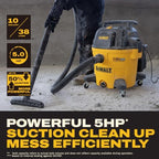 DEWALT Stealthsonic 10 Gallon 5HP Quiet Shop Vacuum Wet and Dry, DXV10P-QTA - Image 4