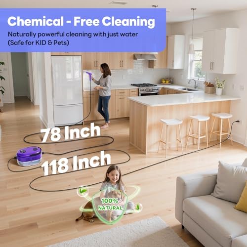 Handheld Steam Cleaner, 10s Fast Handheld Heating Steamer for Cleaning 15-in-1 High Pressure Steam Cleaner for Home & Kitchen, Grease, Grout, Tile,Floor,Couch and Car - Image 3