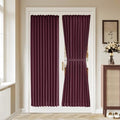 Vatge Self Adhesive Burgundy Red French Door Curtains - No Drill Rodless Blackout Panels for Sliding Glass Doors, 1 Panel, W36 x L72, Burgundy by Vatge