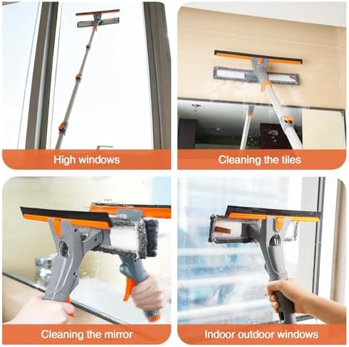 Eazer 76" Spray Window Washing Kit with Extension Pole & Streak-Free Pads - Image 5