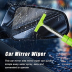 Dickno Car Side Mirror Squeegee, 35.6'' Retractable Rearview Mirror Wiper, Mini Portable Auto Window Squeegee Cleaner, Universal Vehicle Glass Cleaning Tool for Rainy Foggy Weather (Green) - Image 3