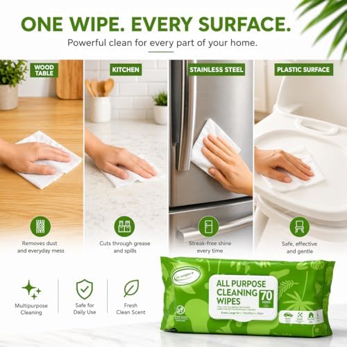 Air Jungles All Purpose Cleaning Wipes 140 Count, XL 8x10 Inch - Image 5