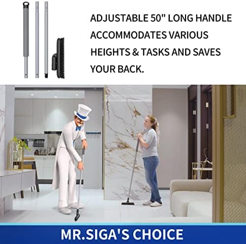 MR.SIGA Heavy Duty Grout Scrub Brush with Long Handle - Image 2