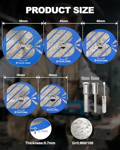 Tile Saw Blade Set, 5PCS Mortar Raking Disc - Image 2