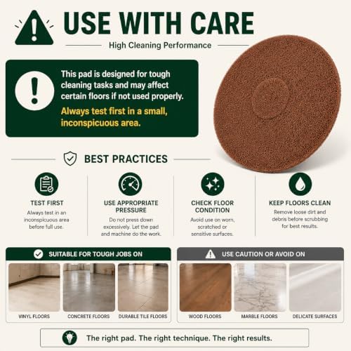 12 Inch Orbiter Brown Scrub Pads 437049, with Silicon Carbide Grit, 5 Pack - Image 7
