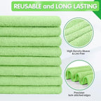 FIXSMITH Sage Green Microfiber Cleaning Cloth -Pack of 12, Highly Absorbent Cleaning Rags, 16"X12" All Purpose Cleaning Towels for Housekeeping, Kitchen, Car, Lint Free and Reusable Microfiber Towels - Image 2