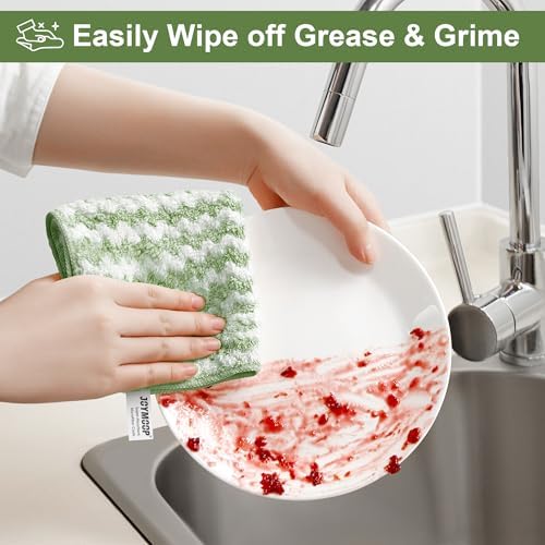 JOYMOOP Microfiber Cleaning Cloth, 18 Piece Set, Small, Green - Image 2