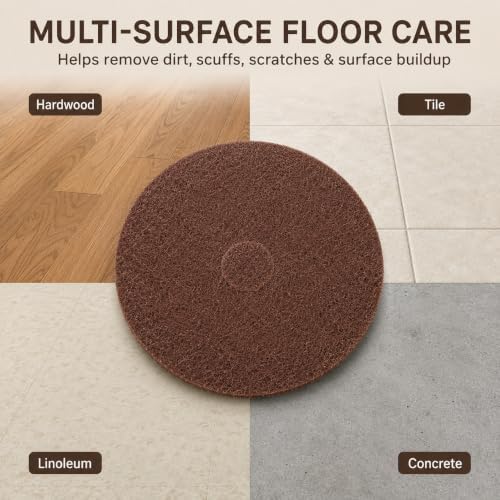 17" Floor Stripping Pads for Heavy-Duty Scrubbing & Deep Cleaning, 5 Pack - Image 6