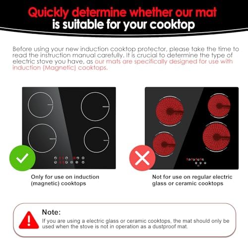 Cook's Aid Induction Cooktop Protector Mat 20.4x30.7 In, (Magnetic) Electric Stove Burner Covers Antiscratch as Glass Top Stove Cover (Translucent Black A, 20.4x30.7 In) - Image 5