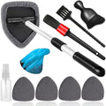 Qydipclin 10pcs Windshield Cleaner Tool, Car Window Cleaning Wash Kit with 4 Reusable Microfiber Pads 1 Spray Bottle and Extendable Handle Auto Glass Wiper Kit, Gray by Qydipclin