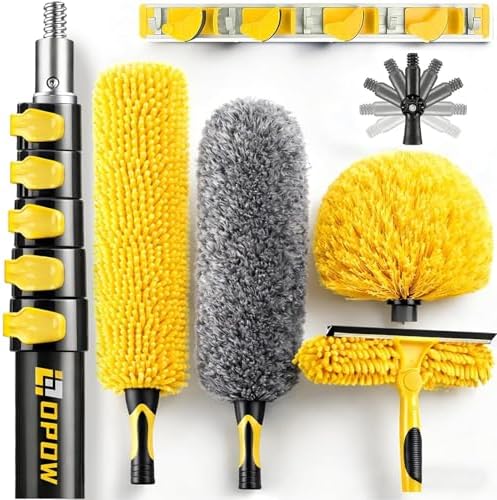 30 Foot High Ceiling Duster Kits with 4.7-24ft Heavy Duty Extension Pole by Opow
