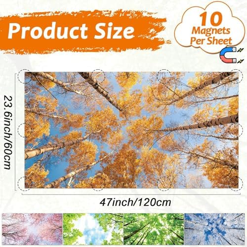 4 Pcs Fluorescent Light Covers with 40 Magnets Decorative for Classroom Ceiling Light 4 x 2 Feet Magnetic Light Covers Filter Easy Install for Office Hospitals & Home Drop Ceiling Supplies (Season) - Image 2