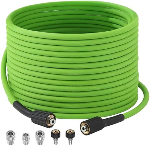 PWACCS Pressure Washer Hose 50 FT, 1/4" ID Steel Braided Power Washer Hose by PWACCS