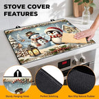 Christmas Stove Top Cover Snowman Stove Top Cover for Home Decoration Kitchen Pad Non-Stick Washable Cooktop Covers Countertop Protector Keep Stove Clean 28"x20" (Snowman) - Image 2