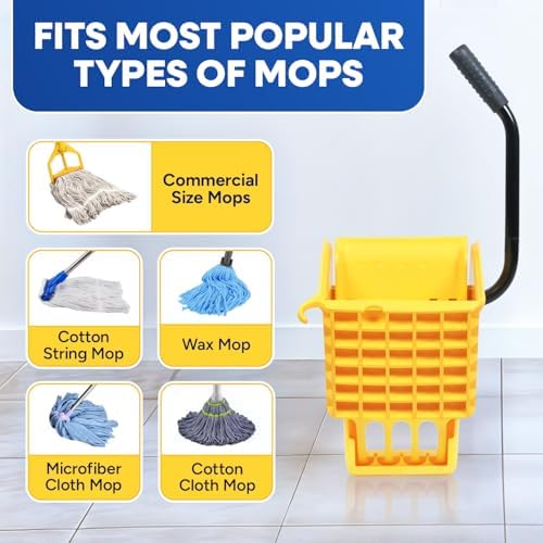 Plastic Prince Mop Wringer Only Side Press Wringer Replacement for Plastic Prince 26-Quart or 35 Quart Commercial Mop Bucket on Wheels, Yellow - Image 4