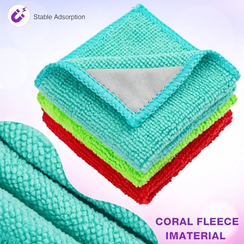 Magnetic Microfiber Cleaning Cloth, Multiple Colors, 6 x 6 Inch, 8 Pcs - Image 4