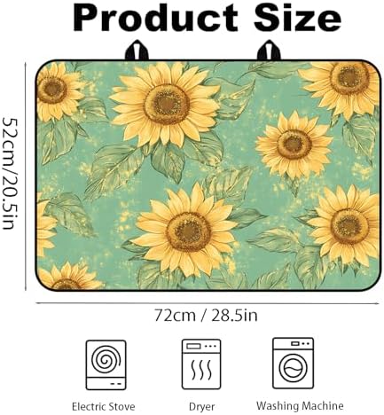 Electric Stove Top Cover - Heat Resistant Floral Stove Cover & Stove Top Protector, Reusable, Easy to Clean, Stylish Home Upgrade. (Sunflower Mint Green, 28"L x 20"W) - Image 3
