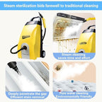 Multipurpose High Pressure Steam Cleaner, Heavy-Duty Portable Steamer with 3.5L Tank & 6 Accessories, Ideal for Home Kitchen Car Upholstery Tile Grout AC Cleaning (Yellow) - Image 4