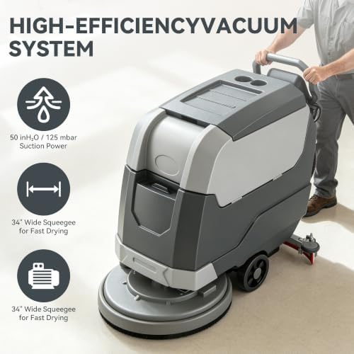 X4 22" Walk-Behind Commercial Floor Scrubber Machine, Upgrade Material - Image 4