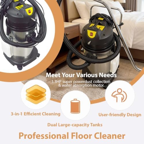 Commercial Carpet Cleaner Machine 1.3HP 40L 110V for Hotel&Office - Image 2