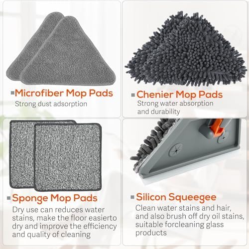 Baseboard Cleaner Tool with 76" Handle, Wall Mop, 8 Reusable Pads - Image 5